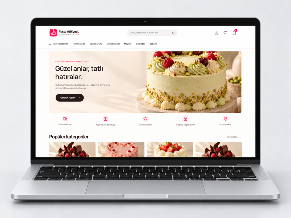 Pastane E-Ticaret Yazılımı V1 – Pasta Atölyesi