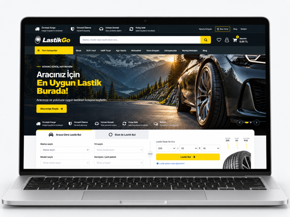 Lastik E-Ticaret Yazılımı V2 – LastikGo