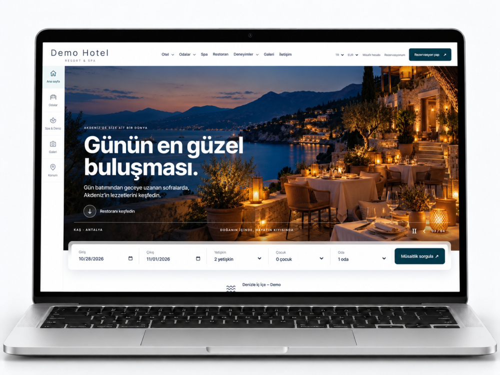 Gelişmiş Otel Yönetim ve Rezervasyon Yazılımı – Demo Hotel