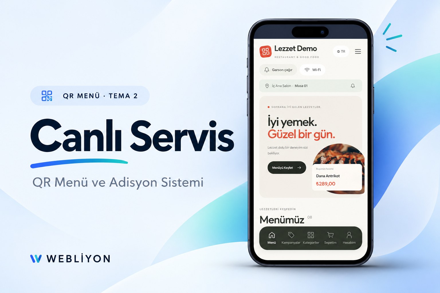 QR Menü ve Adisyon Sistemi V2 – Canlı Servis
