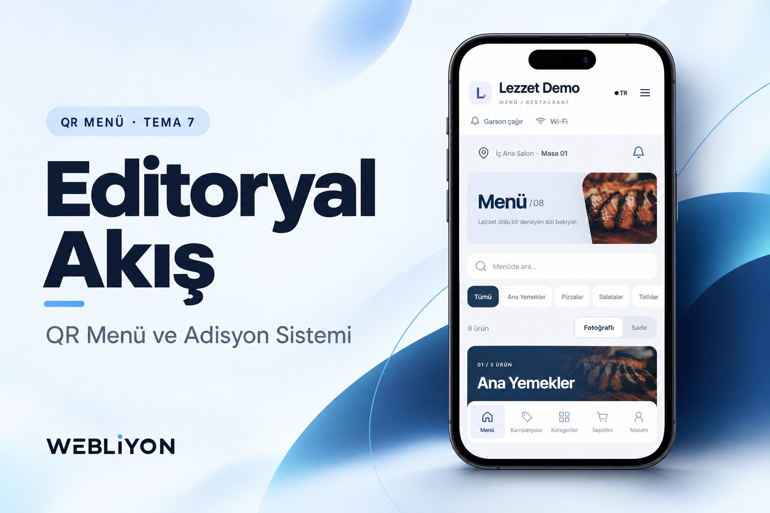 QR Menü ve Adisyon Sistemi V7 – Editoryal Akış