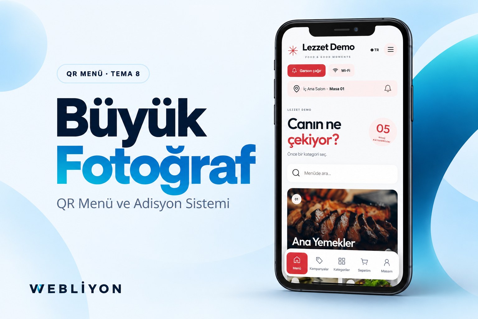 QR Menü ve Adisyon Sistemi V8 – Büyük Fotoğraf