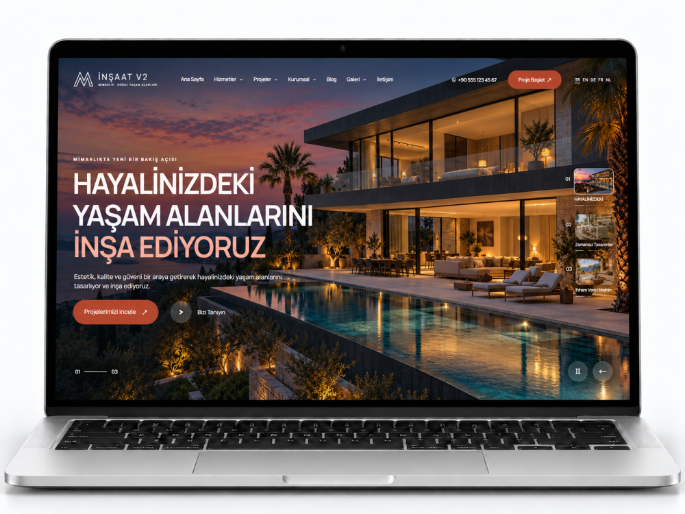 İnşaat ve Mimari Proje Yazılımı V2 – Modern Yapı